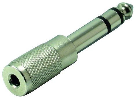 Jack - RCA átalakító adapter (6.3 mm sztereo Jack dugó - 3.5 mm sztereo Jack aljzat) fém Tru Compone