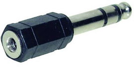 Jack dugó átalakító adapter (6.35 mm sztereo Jack dugó - 3.5 mm sztereo Jack aljzat) fekete színű Tr