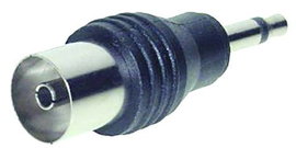 Jack - RCA átalakító adapter (3.5 mm mono Jack dugó - Koax aljzat) fekete színű Tru Components 15598