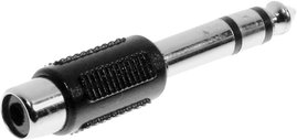 Jack - RCA átalakító adapter (6.35 mm sztereo Jack dugó - RCA aljzat) fekete színű Tru Components 15