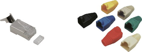 Törésgátló RJ45 csatlakozó dugóhoz, CAT6a, kék, egyenes, TRU COMPONENTS 1582539 3. kép