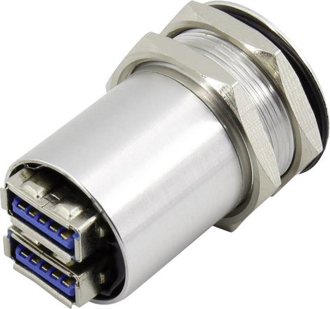 Beépíthető USB aljzat, 2x USB 3.0 aljzat A, 2x USB 3.0 aljzat A, fekete, Tru Components USB-14-BK 14 2. kép
