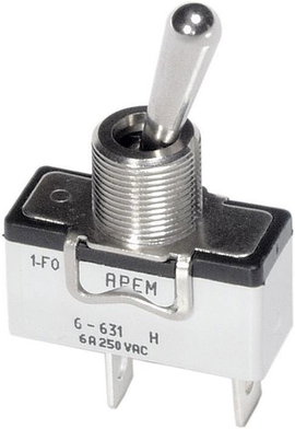APEM karos kapcsoló 1 x be/ki 250 V/AC 6 A, 6-631H/2