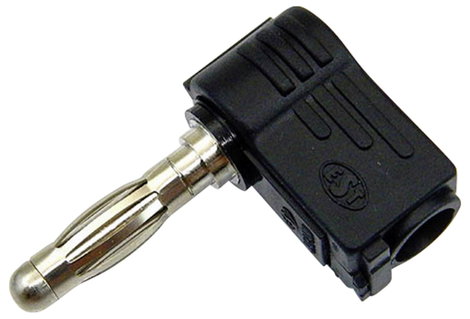 Banán dugó, fekete, 4 mm, könyök, Tru Components 2. kép