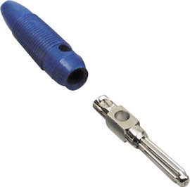 Banándugó Dugó, egyenes Tű átmérő: 4 mm Kék TRU COMPONENTS