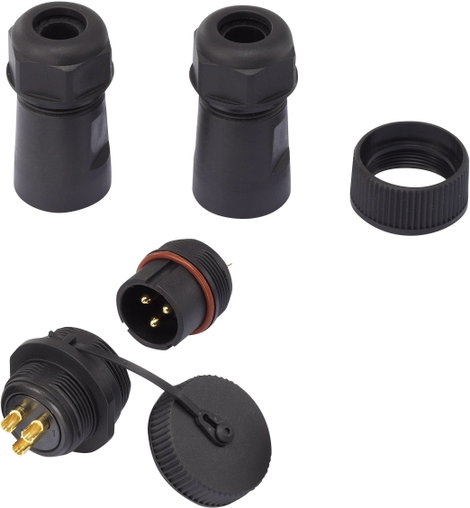 Vízálló csatlakozó, IP68 dugó/aljzat, 3 pól., Tru Components 3. kép
