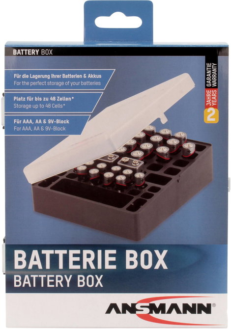 Elemtartó doboz 48 db elemhez, Mikro (AAA), Ceruza (AA), 9 V-os Ansmann 4. kép