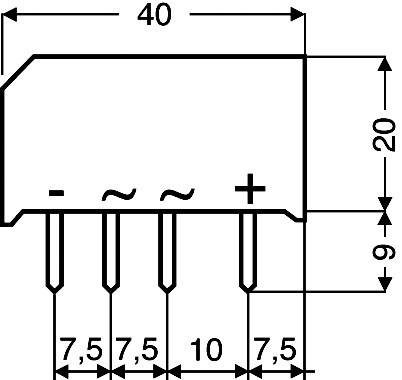 Egyenirányító híd B80C3700A, Tru Components 2. kép