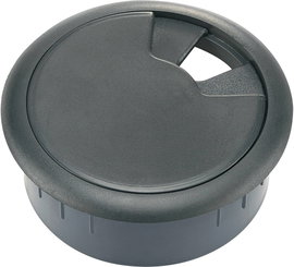 Kábelátvezető gyűrű bútorhoz Ø 61/50 x 28 mm, ABS, fekete, Tru Components WP50BK