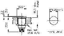 Vandálbiztos nyomógomb 1A/50V, 22 MM 2. kép