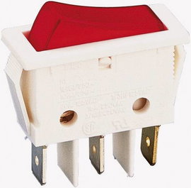 Világítós billenőkapcsoló 250 V/AC 16 A 1x ki/be, fekete/piros, B116C1G00000