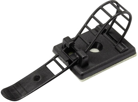 Öntapadós kábelrögzítő, 21 x 30 mm, fekete, Tru Components