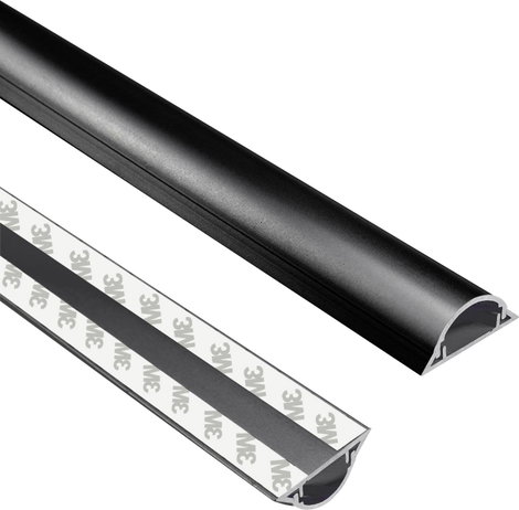 Öntapadós taposó csatorna 1000 x 49,5 mm, fekete, Tru Components