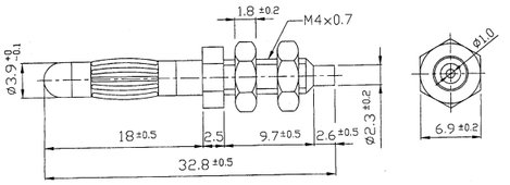 Banándugó Dugó, egyenes Tű átmérő: 4 mm Ezüst TRU COMPONENTS TC-R8-B2H 4. kép
