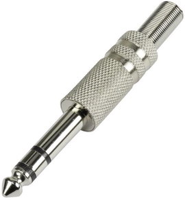 6.35 mm jack dugó, sztereo, fém, Tru Components