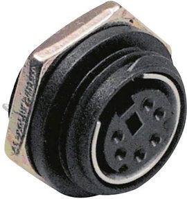 Mini DIN beépíthető aljzat, 4 pól., Tru Components
