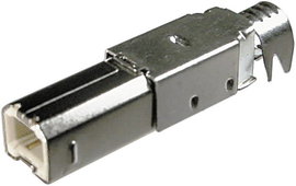 Kábelre szerelhető USB dugó, USB 2.0 dugó B, Tru Components