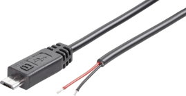 Szerelhető Micro USB B kábel, forrasztható véggel 1,8m fekete Tru Components 1582499