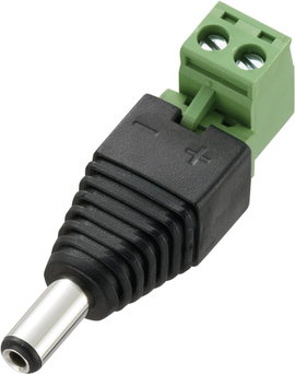 DC tápdugó 2,1 x 5,5 mm, csavaros bekötés, Tru Components