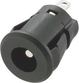 Kisfeszültségű csatlakozó Alj, beépíthető, függőleges 5.8 mm 2.5 mm TRU COMPONENTS 1 db