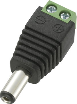 DC tápdugó 2,1 x 5,5 mm, csavaros bekötés, Tru Components 1570700