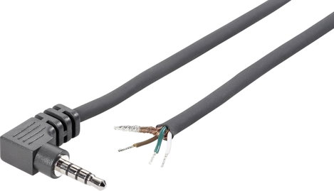 Audio kábel, 3,5 mm-es jack dugó, könyök, 4 pól., 1,8 m, Tru Components