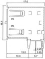 Nyákba forrasztható dupla USB aljzat, Tru Components TC-A-USB A-2P-203 3. bélyegkép
