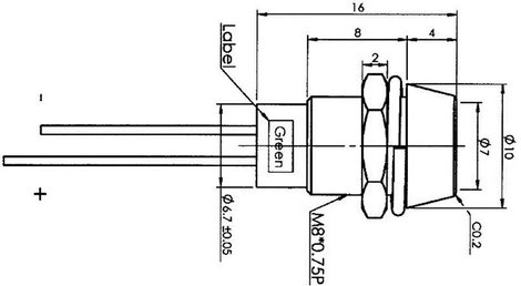 LED-es jelzőlámpa Zöld 1.9 V 20 mA TRU COMPONENTS 2. kép
