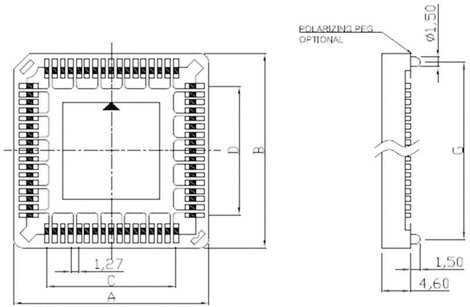 PLCC foglalat 7.62 mm Pólusszám: 28 TRU COMPONENTS 2. kép