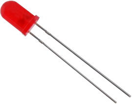 LED, Tru Components, 5 mm, szórt, piros, 130 mcd