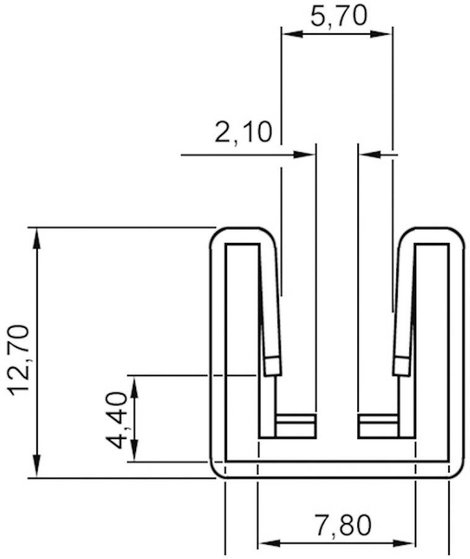 Hűtőborda 16 K/W 38,1 x 12,8 x 12,7 mm TO-220, Tru Components TC-V8508D-203 2. kép