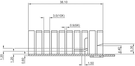Hűtőborda 16 K/W 38,1 x 12,8 x 12,7 mm TO-220, Tru Components TC-V8508D-203 3. kép