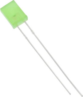 LED dióda, szögletes 2x5mm zöld 15mcd Tru Components