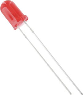 LED 5mm diffus piros 75mcd