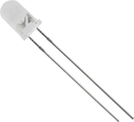 LED 5mm átlátszó sárga 1150mcd