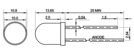 LED 10mm átlátszó zöld 3900mcd 2. kép