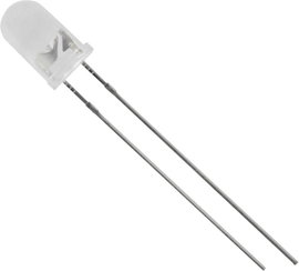 LED 5mm átlátszó piros 325mcd