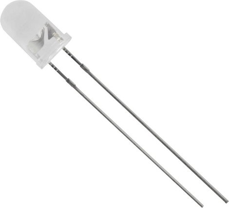 LED 5mm átlátszó piros 325mcd