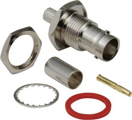 BNC aljzat, beépíthető, krimpelhető, RG59/URG 62/U, Tru Components