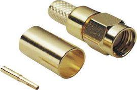SMA dugó, krimpelhető, RG58 aranyozott, Tru Components