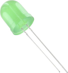 LED 10mm diffus zöld 1750mcd