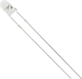 LED 3 mm, átlátszó zöld 75 mcd, Tru Components