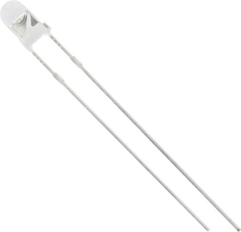LED 3 mm, átlátszó zöld 75 mcd, Tru Components