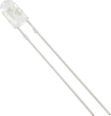 LED 3mm oval átlátszó piros 1000mcd