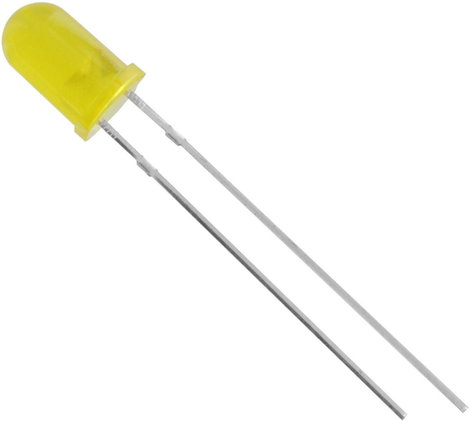 LED, Tru Components, 5 mm, szórt, sárga, 130 mcd