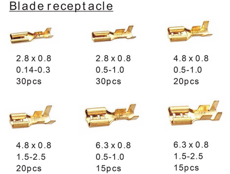 Csúszósaru készlet 0,14 - 2,5 mm², 260 részes, TRU Components 739647 2. kép