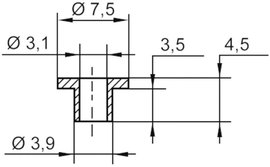Alkatrészlábszigetelő hüvely 7.5 mm, 3.9 mm TRU COMPONENTS TC-V5358-203