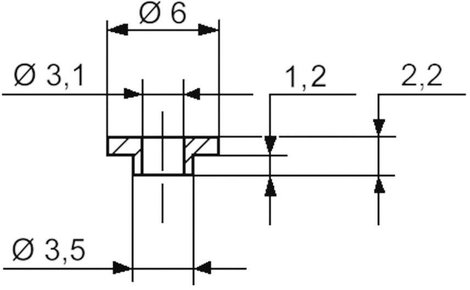 Alkatrészlábszigetelő hüvely 6 mm, 3.5 mm TRU COMPONENTS TC-V5359-203