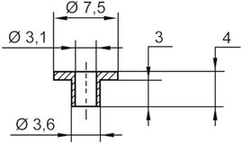 Alkatrészlábszigetelő hüvely 7.5 mm, 3.6 mm TRU COMPONENTS TC-V5816-203