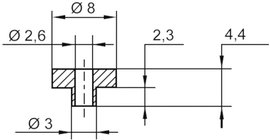 Alkatrészlábszigetelő hüvely 8 mm, 3 mm TRU COMPONENTS TC-V5817-203